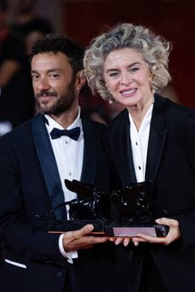 Venice Winners Red Carpet Margarita Rosa De Francisco poses with the award for Best Actress for film El Paraiso during the Winners Red Carpet as part of the 80th Venice Film Festival (Mostra) in Venice, Italy on September 09, 2023. Photo by Aurore Marechal ABACAPRESS.COM Venice Italy  Copyright: xMarechalxAurore ABACAx 867017_092 MarechalxAurore ABACAx 867017_092