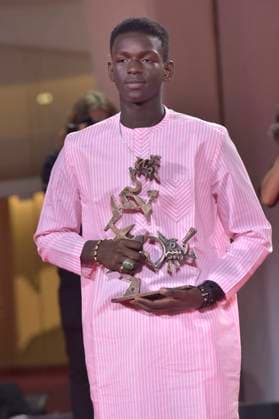Seydou Sarr poses with the Marcello Mastroianni Award for Best New Young Actor or Actress for Io Capitano at the winner s photocall at the 80th Venice International Film Festival on Saturday, September 9, 2023 in Venice, Italy.  VEN2023090988 RoccoxSpaziani