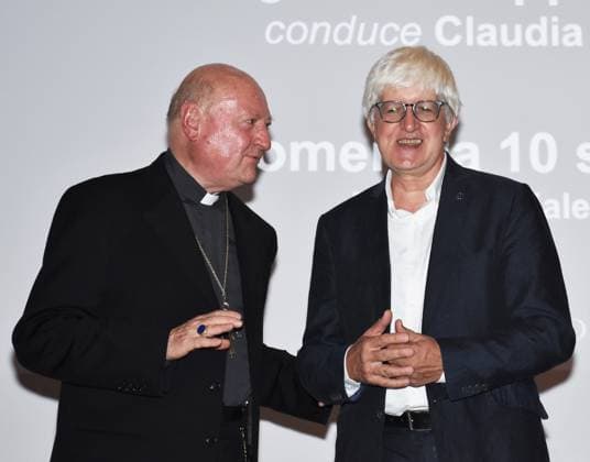 Milan,Italy Card.Gianfranco Ravasi Chiara Lifetime Achievement Award 2023 at the Tale Festival 2023 talks and answers Beppe Severgnini s questions about the church and social life today In the photo:Card.Gianfranco Ravas,Beppe Vevegnini  Copyright: xNickxZonnax xipa-agency.netx xNickxZonnax IPA_IPA40209986
