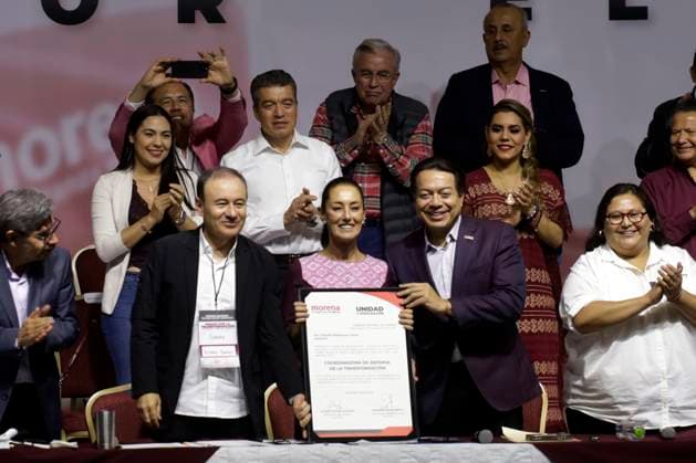 September 10, 2023, Mexico City, Mexico: Claudia Sheinbaum Pardo receives the certificate as candidate for the Defense of Transformation by the National Regeneration Movement party or presidential candidate in the National Council at the WTC in Mexico City. on September 10, 2023 in Mexico City, Mexico Mexico City Mexico - ZUMAe321 20230910_zia_e321_002 Copyright: xLuisxBarronx