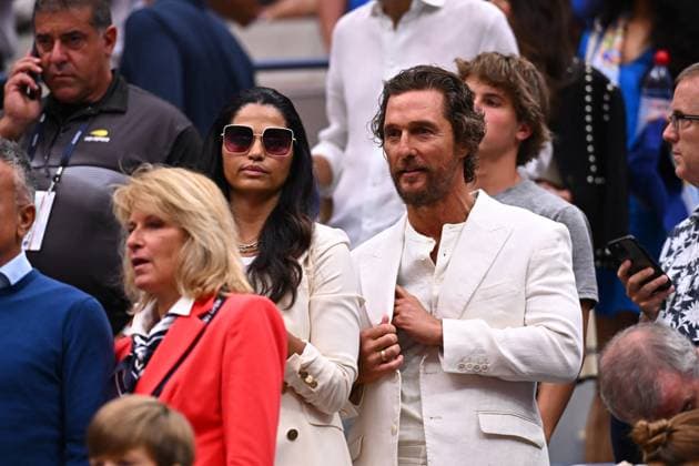 Celebs Attend US Open - NYC American actor Matthew McConaughey and wife Camila Alves during the men s final at the 2023 US Open at Billie Jean National Tennis Center in New York City, NY, USA, on September 10, 2023. Photo by Corinne Dubreuil ABACAPRESS.COM New York City NY United States  Copyright: xDubreuilxCorinne ABACAx 867140_001 DubreuilxCorinne ABACAx 867140_001