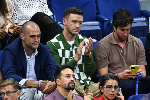 Celebs Attend US Open - NYC American singer-songwriter Justin Timberlake during the men s final at the 2023 US Open at Billie Jean National Tennis Center in New York City, NY, USA, on September 10, 2023. Photo by Corinne Dubreuil ABACAPRESS.COM New York City NY United States  Copyright: xDubreuilxCorinne ABACAx 867140_003 DubreuilxCorinne ABACAx 867140_003