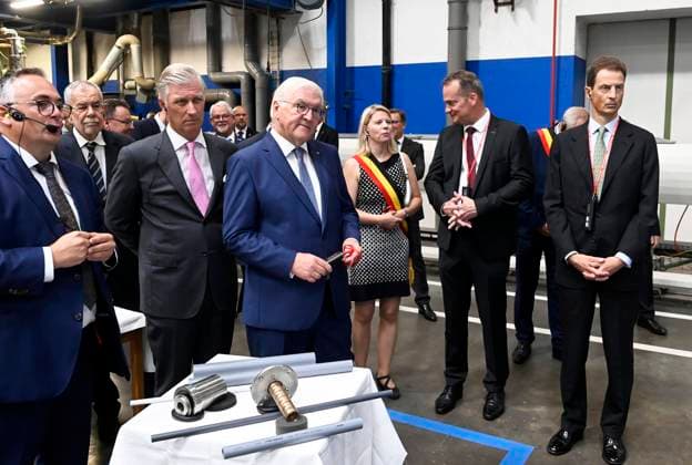 Bilder des Jahres 2023, News 09 September News Themen der Woche KW37 News Bilder des Tages 19th Informal Summit Of The Heads Of State Oft The German-speaking Countries EUPEN, BELGIUM - SEPTEMBER 12 : Visit of the Heads of State, King Philippe, Hereditary Prince Alois von und zu Liechtenstein, Grand Duke Henri of Luxembourg. Frank-Walter Steinmeier, President of the Federal Republic of Germany, Alexander Van der Bellen, Federal President of the Republic of Austria. to the company Kabelwerk Eupen AG, a family-owned company in Eupen specialising in the cable, plastic and foam industry, as part of the 19th informal summit of the heads of state of the German-speaking countries September 12, 2023 in Eupen, Belgium, 12 09 2023. Eupen Belgium  Copyright: xBertxVanxDenxBrouckex