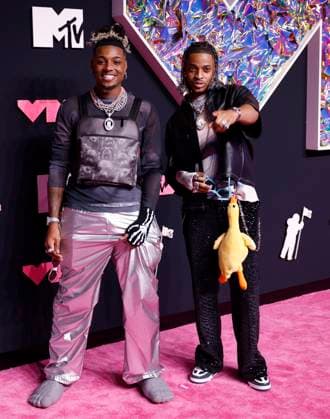 Fresh and Reckless arrive on the red carpet at the 2023 MTV Video Music Awards VMA s at the Prudential Center in Newark, New Jersey, on Tuesday, September 12, 2023.  NYP20230912116 JOHNxANGELILLO