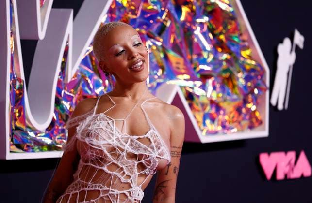 Doja Cat arrives on the red carpet at the 2023 MTV Video Music Awards VMA s at the Prudential Center in Newark, New Jersey, on Tuesday, September 12, 2023.  NYP20230912121 JOHNxANGELILLO