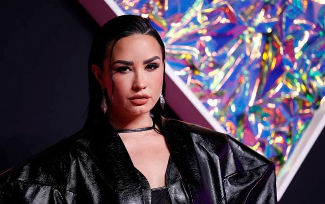 Demi Lovato arrives on the red carpet at the 2023 MTV Video Music Awards VMA s at the Prudential Center in Newark, New Jersey, on Tuesday, September 12, 2023.  NYP20230912132 JOHNxANGELILLO