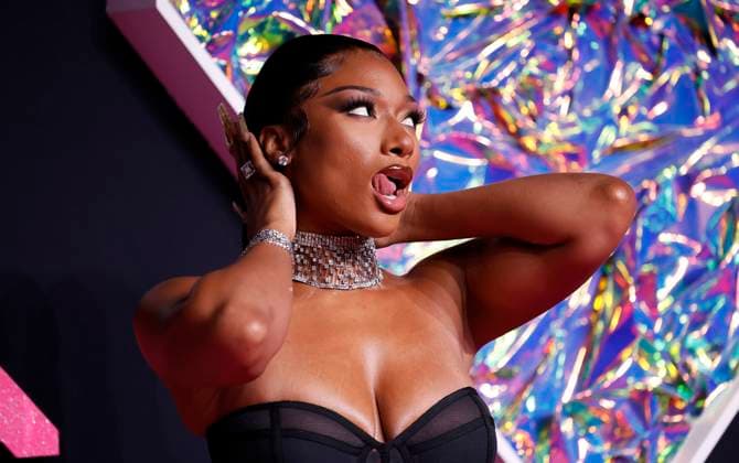 Megan Thee Stallion arrives on the red carpet at the 2023 MTV Video Music Awards VMA s at the Prudential Center in Newark, New Jersey, on Tuesday, September 12, 2023.  NYP20230912135 JOHNxANGELILLO