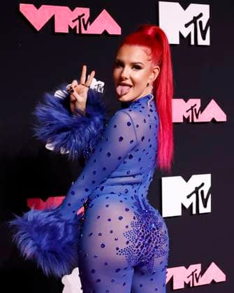 Justina Valentine arrives on the red carpet at the 2023 MTV Video Music Awards VMA s at the Prudential Center in Newark, New Jersey, on Tuesday, September 12, 2023.  NYP20230912160 JOHNxANGELILLO