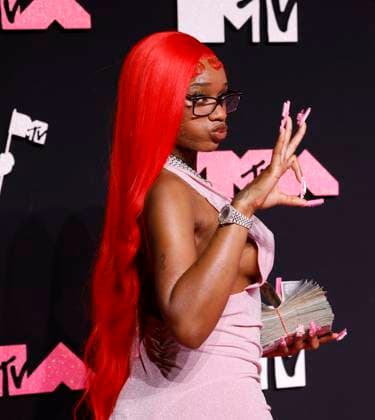 Sexxy Red arrives on the red carpet at the 2023 MTV Video Music Awards VMA s at the Prudential Center in Newark, New Jersey, on Tuesday, September 12, 2023.  NYP20230912167 JOHNxANGELILLO
