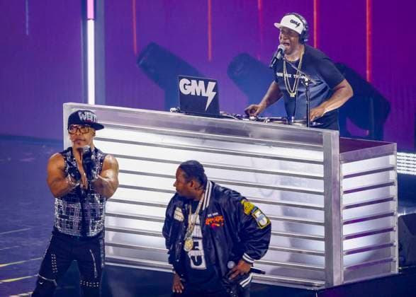 Hip Hop DJ Grandmaster Flash (Joseph Robert Saddler) performs during the 2023 MTV Video Music Awards VMA s at the Prudential Center in Newark, New Jersey, on Tuesday, September 12, 2023.  NYP20230912239 JOHNxANGELILLO