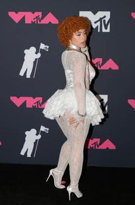 Ice Spice arrive in the press room at the 2023 MTV Video Music Awards VMA s at the Prudential Center in Newark, NJ on Tuesday, September 12, 2023.  NYP20230912844 JASONxSZENES