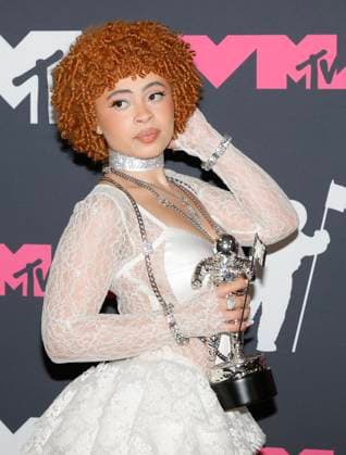 Ice Spice arrive in the press room at the 2023 MTV Video Music Awards VMA s at the Prudential Center in Newark, NJ on Tuesday, September 12, 2023.  NYP20230912846 JASONxSZENES