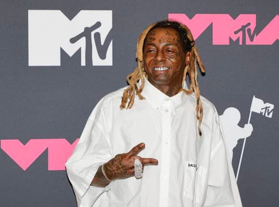 Lil Wayne arrive in the press room at the 2023 MTV Video Music Awards VMA s at the Prudential Center in Newark, NJ on Tuesday, September 12, 2023.  NYP20230912849 JASONxSZENES