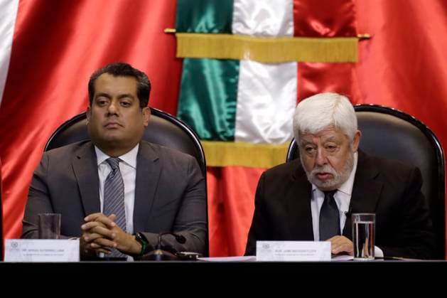 Jaime Maussan presents public hearing on UFOs in the Chamber of Deputies of Mexico September 12, 2023, Mexico City, Mexico: Federal representative, Sergio Gutierrez Luna and the director of Tercer Milenio, Jaime Maussan at the Mexico Public Hearing on Unidentified Anomalous Phenomena in the Chamber of Deputies in Mexico City. on September 12, 2023 in Mexico City, Mexico, Credit:Luis Barron Eyepix Group Avalon Mexico, Mexico City, Mexico City  Copyright: xLuisxBarronx xEyepixxGroupx xAvalonx 0804897789