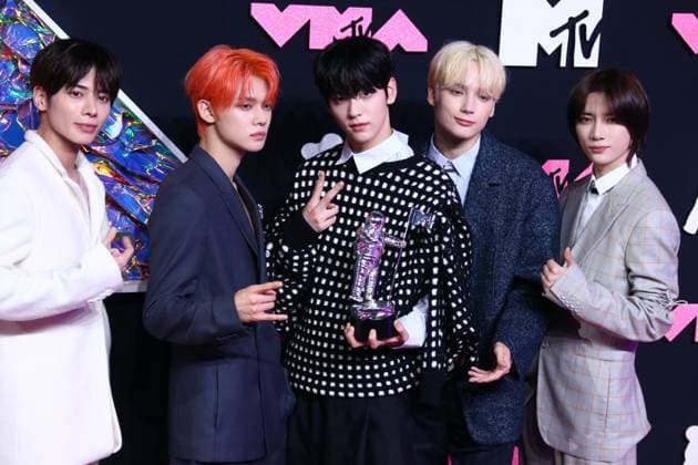 MTV Video Music Awards 2023 - Arrivals - NJ Tomorrow X Together attends the 2023 MTV Video Music Awards at the Prudential Center in New Jersey on September 12, 2023. Photo by Charles Guerin ABACAPRESS.COM Newark NJ United States  Copyright: xGuerinxCharles ABACAx 867484_208 GuerinxCharles ABACAx 867484_208