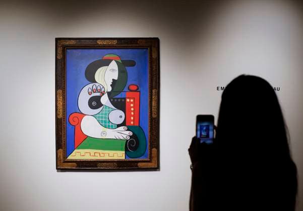 Femme a la montre, 1932 oil on canvas by Pablo Picasso is on display as part of the Emily Fisher Landau Collection at Sotheby s on Wednesday, September 13, 2023 in New York City. The Picasso is estimated to sell in excess of $120 million.  NYP20230913105 JOHNxANGELILLO