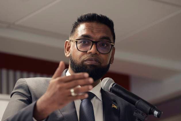 September 13, 2023, Washington, Distric of Columbia, USA: GuyanaÃ¢â‚¬â ¢s President IRFAAN ALI discuss about his vision for the future of the US-Guyana relationship, today on September 13, 2023 at Inter American Dialogue Think Tank in Washington DC, USA. Washington USA - ZUMAn298 20230913_znp_n298_006 Copyright: xLeninxNollyx