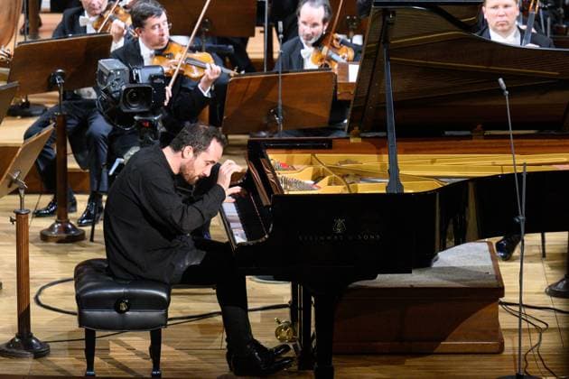 Russian-German pianist Igor Levit and conductor Jakub Hrusa with Wiener Philharmoniker perform at the Dvorak s Prague international music festival in Prague, Czech Republic, September 13, 2023. (CTKxPhoto MichalxKamaryt) CTKPhotoP2023091309621  CTKPhotoP2023091309621