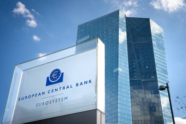 Pressekonferenz der EZB Europaeische Zentralbank Impressionen des Hochhaus der EZB der Europaeischen Zentralbank in Frankfurt Frankfurt Hessen Deutschland *** ECB European Central Bank Press Conference Impressions of the ECB European Central Bank Tower in Frankfurt Frankfurt Hesse Germany