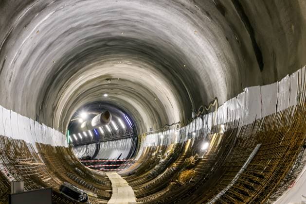 Alle Tunnel des Bahnprojekts Stuttgart 21 sind gebohrt. Die Deutsche Bahn hat 56 Kilometer Tunnel gegraben. Mit dem letzten Tunneldurchschlag im neuen Flughafentunnel ist ein Meilenstein des Projekts Stuttgart 21 erreicht. 14.09.2023: DEU, Stuttgart, Baden-Württemberg, Deutschland *** All tunnels of the Stuttgart 21 rail project are bored Deutsche Bahn has dug 56 kilometers of tunnels With the last tunnel breakthrough in the new airport tunnel, a milestone of the Stuttgart 21 project has been reached 14 09 2023 DEU, Stuttgart, Baden Württemberg, Germany