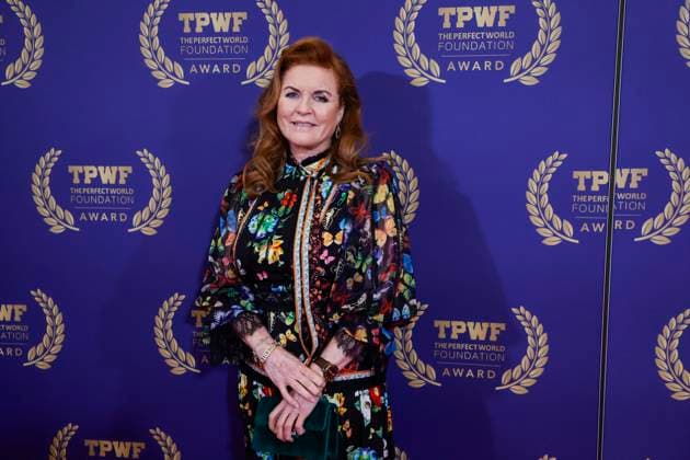 GÖTEBORG 20230914 Sarah Ferguson, Duchess of York, arrives at the Stock Exchange in Gothenburg for The Perfect World Foundation Award gala The perfect world foundation award is presented annually by the Swedish wildlife and nature organization The perfect world foundation to a person who has contributed to the preservation of the planets wildlife and nat  Copyright: xAdamxIhse TTx THE PERFECT WORLD FOUNDATION AWARD TTABB0000000000214123