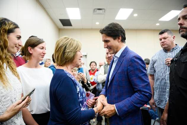 September 14, 2023, Toronto, ON, Canada: Prime Minister Justin Trudeau greets supporters and community members following remarks during a Rosh Hashanah celebration at the Bernard Betel Centre, in Toronto, Thursday, September 14, 2023. Toronto Canada  - ZUMAc35_ 20230914_zaf_c35_079 Copyright: xChristopherxKatsarovx