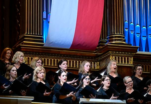 Prague Philharmonic Choir performs during the Czech Philharmonic concert at the Dvorak s Prague international music festival in Prague, Czech Republic, September 13, 2023. (CTKxPhoto RomanxVondrous) CTKPhotoP2023091408348  CTKPhotoP2023091408348