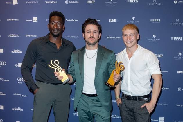 Award Deutscher Schauspielpreis 2023 Dimitrij Schaad, Julius Nitschkoff and Farba Dieng at the award ceremony Deutscher Schauspielpreis 2023 at Spindler and Klatt on 15 09 2023 in Berlin Copyright: xEventpressxKochanx