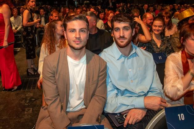 Award German Acting Award 2023 Jannik Schuemann with friend Felix Kruck at the award ceremony German Acting Award 2023 at Spindler and Klatt on 15 09 2023 in Berlin Copyright: xEventpressxKochanx