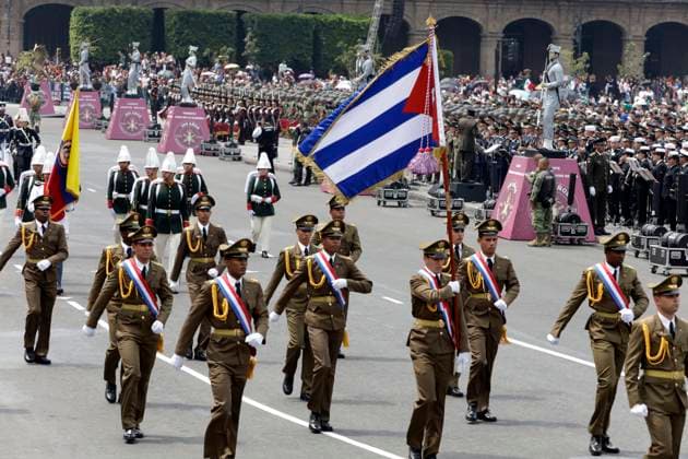 September 16, 2023, Mexico City, Mexico: Armed and public security forces participate in the military parade for the 213th anniversary of national independence in the Zocalo in Mexico City. on September 16, 2023 in Mexico City, Mexico Mexico City Mexico - ZUMAe321 20230916_zia_e321_061 Copyright: xLuisxBarronx