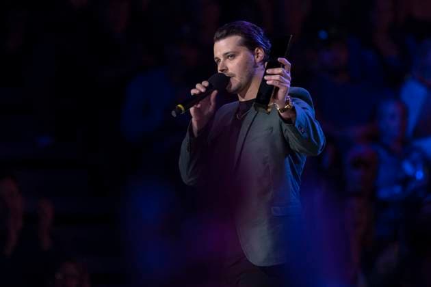 September 16, 2023, Hamilton, ON, Canada: Josh Ross accepts the award for Breakthrough Artist or Group of the Year during the Canadian Country Music Awards in Hamilton, Ont., Saturday, Sept. 16, 2023. Hamilton Canada  - ZUMAc35_ 20230916_zaf_c35_252 Copyright: xNickxIwanyshynx