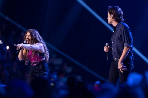 September 16, 2023, Hamilton, ON, Canada: Tenille Townes performs with Train frontman Pat Monahan during the Canadian Country Music Awards in Hamilton, Ont., Saturday, Sept. 16, 2023. Hamilton Canada  - ZUMAc35_ 20230916_zaf_c35_257 Copyright: xNickxIwanyshynx