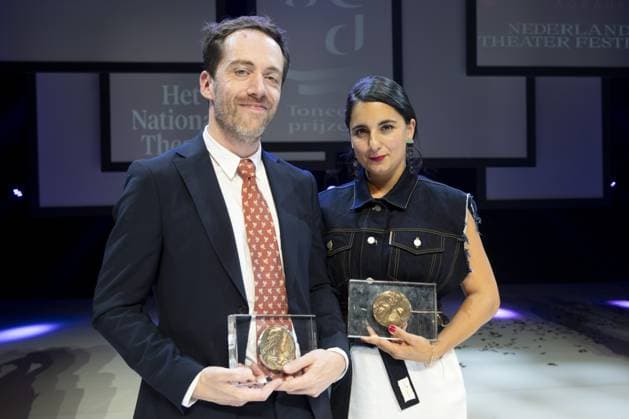Bilder des Jahres 2023, Entertainment 09 September Entertainment Themen der Woche KW37 Entertainment Bilder des Tages AMSTERDAM - Mariana Aparicio and Eelco Smits have been awarded the Theo d Or and the Louis d Or, the most important Dutch theater prizes. Aparicio received the statuette for her role in The Years of the National Theater, Smits for his role in History of Violence by Toneelschuur Producties. The prizes were awarded during the Gala of the Dutch Theater. ANP EVERT ELZINGA netherlands out - belgium out  Copyright: xx x478560374x originalFilename: 478560374.jpg