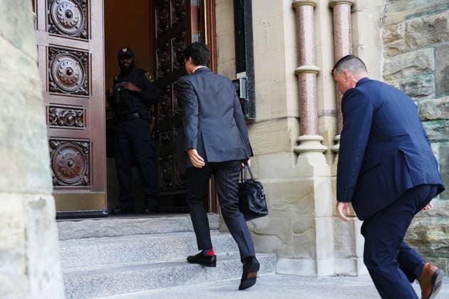 September 18, 2023, Ottawa, ONT, Canada: Prime Minister Justin Trudeau arrives on Parliament Hill in Ottawa, Monday, Sept. 18, 2023 as the House of Commons resumes for the fall sitting. Ottawa Canada  - ZUMAc35_ 20230918_zaf_c35_003 Copyright: xSeanxKilpatrickx