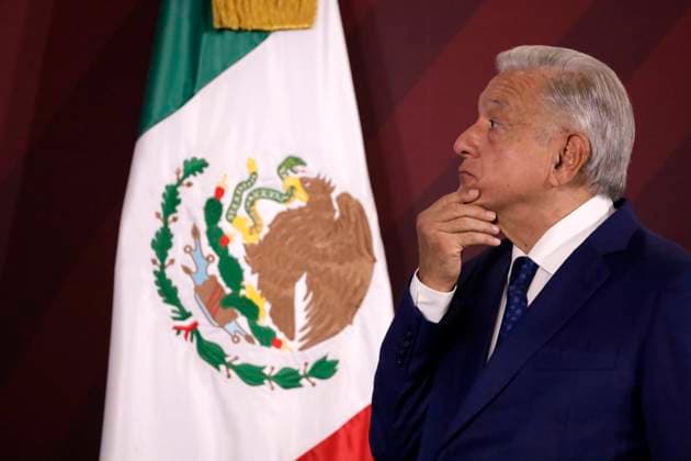 September 18, 2023, Mexico City, Mexico: The president of Mexico, Andres Manuel Lopez Obrador at the press conference before reporters at the National Palace in Mexico City. on September 18, 2023 in Mexico City, Mexico Mexico City Mexico - ZUMAe321 20230918_zia_e321_002 Copyright: xLuisxBarronx