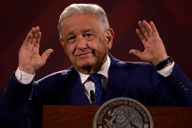 September 18, 2023, Mexico City, Mexico: The president of Mexico, Andres Manuel Lopez Obrador at the press conference before reporters at the National Palace in Mexico City. on September 18, 2023 in Mexico City, Mexico Mexico City Mexico - ZUMAe321 20230918_zia_e321_006 Copyright: xLuisxBarronx