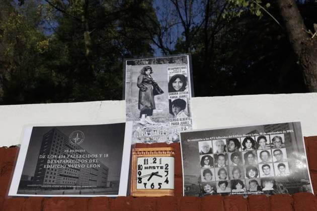 Residents of Tlatelolco commemorate 38 years since the earthquake in Mexico City September 19, 2023, Mexico City, Mexico: Colonists of the Nuevo Leon building (collapsed in the 1985 earthquake) and the Nonoalco Tlatelolco Housing Unit commemorate the 38 years of the earthquake and remember those who died in the tragedy in Mexico City. on September 19, 2023 in Mexico City, Mexico (Photo by Luis Barron Eyepix Group). Copyright: xLuisxBarronx xEyepixxGroupx LB_20230919_MISATLATE1