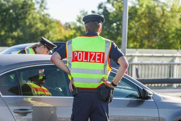 September 20, 2023, Freilassing, Bavaria, Germany: Five years after the introduction of the Bayerische Grenzschutzpolizei (Bavarian Border Protection Police), Bavarian Minister President MARKUS SOEDER and Bavarian Interior Minister JOACHIM HERRMANN discussed the work the Grenzpolizei engages in along the border with Austria and the Czech Republic. The Grenzschutzpolizei was originally created to deal with the refugee and migrant crisis along the so-called Balkan Route, but after the route was more or less blocked, the police shifted their duties towards smuggling, human trafficking, stolen vehicles, and contraband. Freilassing Germany - ZUMAb160 20230920_abp_b160_104 Copyright: xSachellexBabbarx