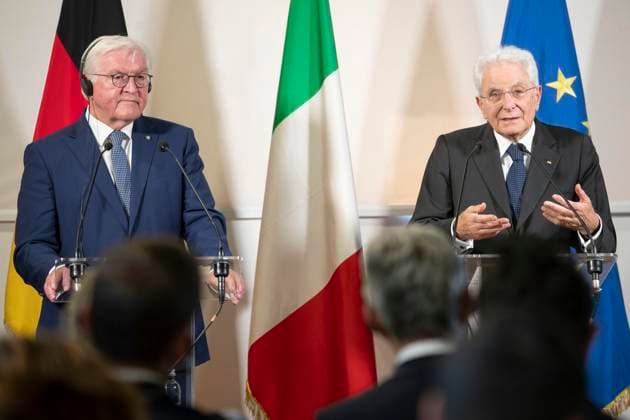 News Themen der Woche KW38 News Bilder des Tages September 21, 2023, Syracuse, Italy: Il Presidente della Repubblica Italiana, Sergio Mattarella, e il Presidente della Repubblica Federale di Germania, Frank Walter Steinmeier, durante una conferenza stampa congiunta a Siracusa, 21 settembre 2023. Sul problema dei migranti, Steinmeier ha dichiarato: Abbiamo bisogno di regole comuni europee, nel rispetto della veritÃ se vogliamo tenere aperti confini interni Ue abbiamo bisogno di un dibattito sugli strumenti per consentire ciÃ² . NPK ANSA Francesco Ammendola - Ufficio stampa Quirinale ..A handout picture, provided by Quirinal Press Office, shows the President of the Italian Republic, Sergio Mattarella, and the President of the Federal Republic of Germany, Frank Walter Steinmeier  - ZUMAa110 20230921_zaf_a110_006 Copyright: xFrancescoxAmmendolax-xQuirinalxPx