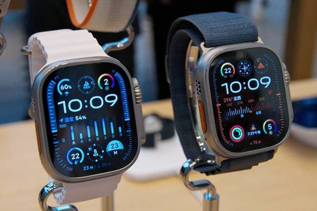 New Apple Watch Ultra 2 are displayed during the launch day at Apple Omotesando store in Tokyo, Japan on Friday, September 22, 2023.  TKP2023092222 KEIZOxMORI