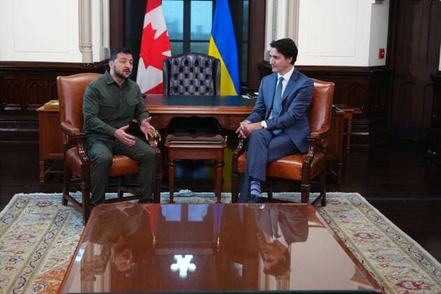 Kanada, Justin Trudeau trifft Wolodymyr Selenskyj in Ottawa September 22, 2023, Ottawa, ON, Canada: Prime Minister Justin Trudeau meets with Ukrainian President Volodymyr Zelenskyy on Parliament Hill in Ottawa on Friday, Sept. 22, 2023. Ottawa Canada  - ZUMAc35_ 20230922_zaf_c35_026 Copyright: xSeanxKilpatrickx