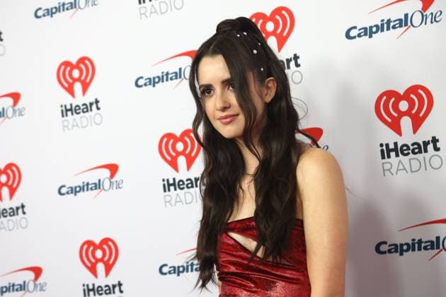 Laura Marano arrives for the iHeartRadio Music Festival at T-Mobile Arena in Las Vegas, Nevada on Friday, September 22, 2023.  LAV20230922033 JAMESxATOA