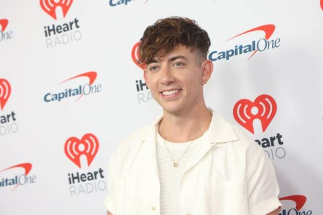 Actor Kevin McHale arrives for the iHeartRadio Music Festival at T-Mobile Arena in Las Vegas, Nevada on Friday, September 22, 2023.  LAV20230922010 JAMESxATOA