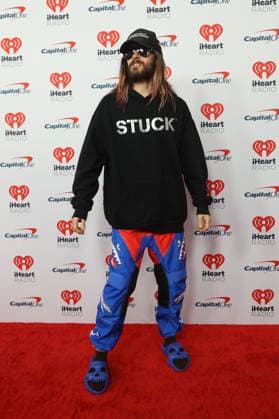 Jared Leto arrives for the iHeartRadio Music Festival at T-Mobile Arena in Las Vegas, Nevada on Saturday, September 23, 2023.  LAV20230923010 JAMESxATOA