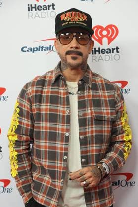 AJ McClean arrives for the iHeartRadio Music Festival at T-Mobile Arena in Las Vegas, Nevada on Saturday, September 23, 2023.  LAV20230923018 JAMESxATOA