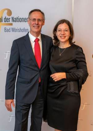 23 09 2023, International Classical Festival Festival of Nations 2023, at the Kurhaus Bad Wörishofen in Unterallgäu, concert in the Kursaal with pianist Igor Levit GER and vbw Festival Orchestra guests of honor Werner Roch with wife 23 09 2023, Classical Festival Bad Wörishofen 23 09 2023, Classical Festival Bad Wörishofen