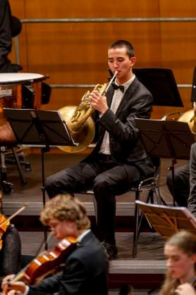 23 09 2023, International Classical Festival Festival of Nations 2023, at the Kurhaus Bad Wörishofen in Unterallgäu, concert in the Kursaal with pianist Igor Levit GER and vbw Festival Orchestra Trombone 23 09 2023, Classical Festival Bad Wörishofen 23 09 2023, Classical Festival Bad Wörishofen
