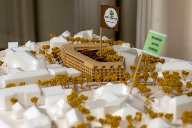 23 09 2023, International Classical Festival Festival of Nations 2023, at the Kurhaus Bad Wörishofen in Unterallgäu, concert in the Kursaal with pianist Igor Levit GER and vbw Festival Orchestra In theFoyer is a model of the new building nabenan, the Kreuzer Areal DAS STAMMHAUS 23 09 2023, Classical Festival Bad Wörishofen 23 09 2023, Classical Festival Bad Wörishofen