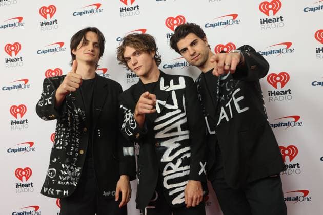 (L-R) Brandon Walters, Jackson Simmons and Troy Bruner of Little Image arrive for the iHeartRadio Music Festival at T-Mobile Arena in Las Vegas, Nevada on Saturday, September 23, 2023.  LAV20230923028 JAMESxATOA