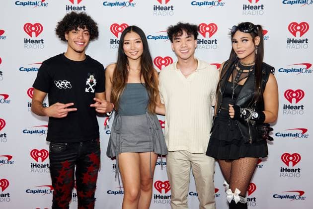 September 23, 2023, Las Vegas, NV, USA: Derek Trendz, Christina Liu, John Ngo, and Joelle Ziemba attends the 2023 iHeartRadio Music Festival at T-Mobile Arena on September 23, 2023 in Las Vegas, Nevada. Las Vegas USA - ZUMAs181 20230923_zea_s181_048 Copyright: xMIGUELxCORTESx
